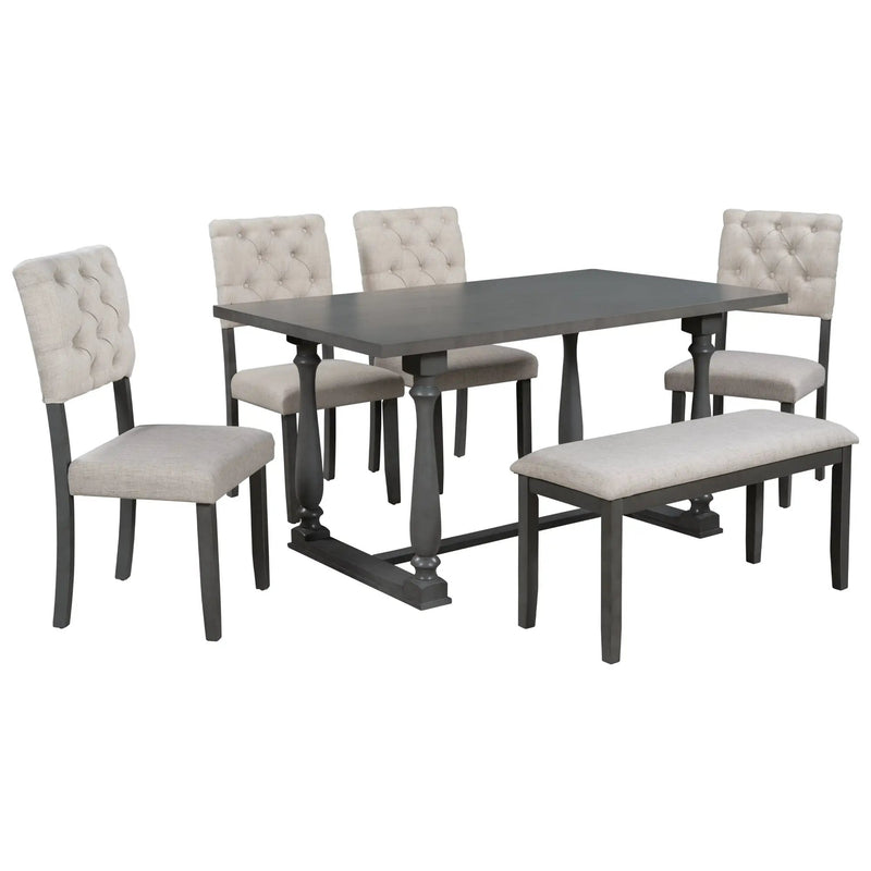 TREXM 6-Piece Dining Table and Chair Set by HouseOfZazla