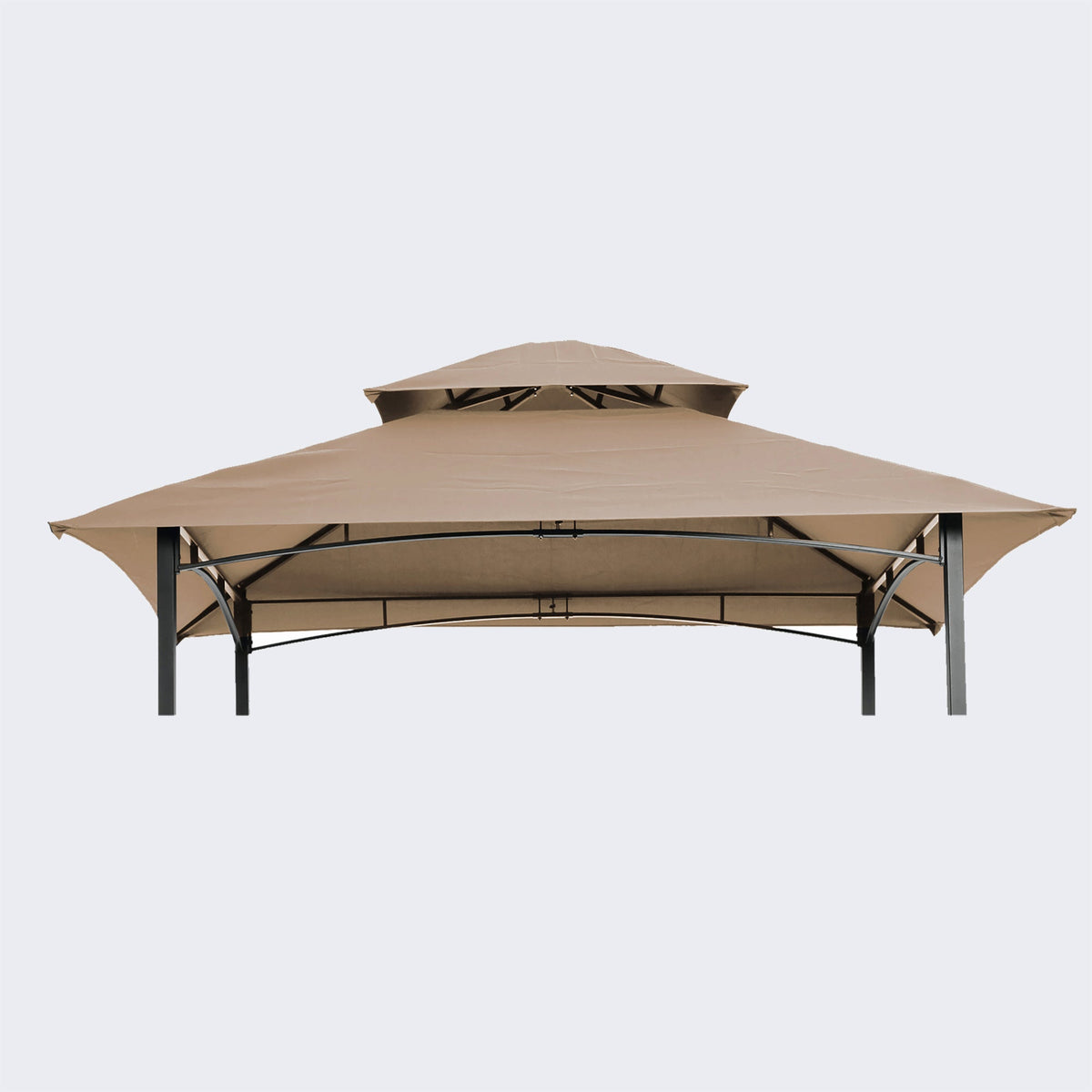 8x5Ft Grill Gazebo Replacement Canopy with Double-Tiered Roof - Brown, Burgundy, or Beige, photo 3 of 10