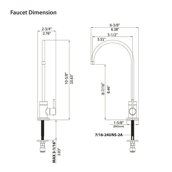 Stainless Steel Kitchen Water Filter Faucet with 360° Swivel - Silver, photo 2 of 5