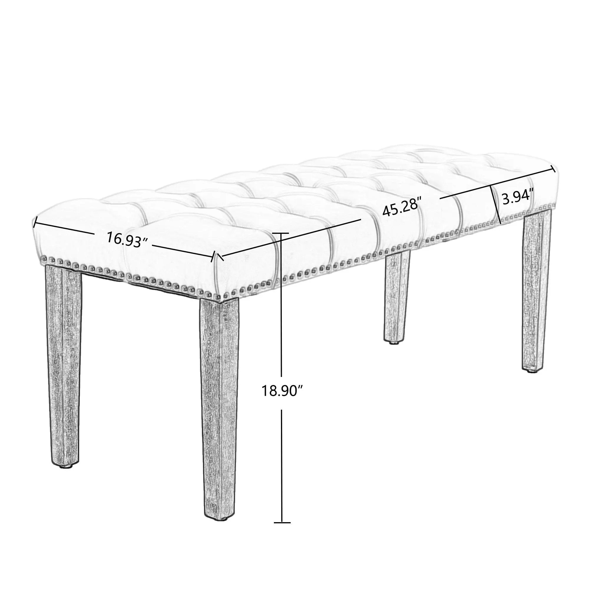 Heng Ming Upholstered Tufted Bench Ottoman by HouseOfZazla