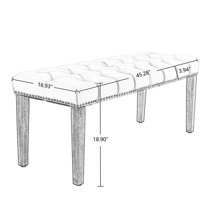 Heng Ming Upholstered Tufted Bench Ottoman by HouseOfZazla