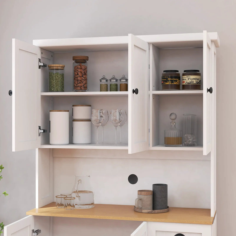 71" Kitchen Pantry Storage Cabinet with Microwave Oven Countertop by HouseOfZazla