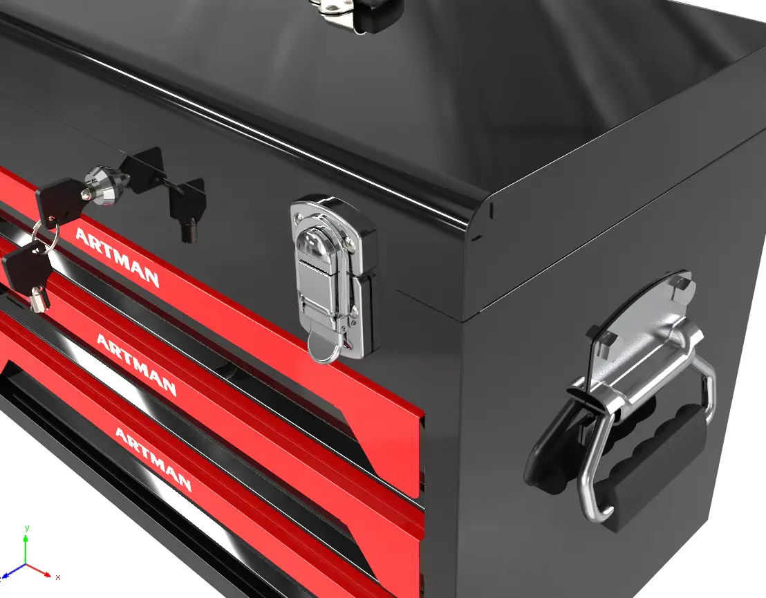 20'' Portable 3-Drawer Steel Toolbox by HouseOfZazla
