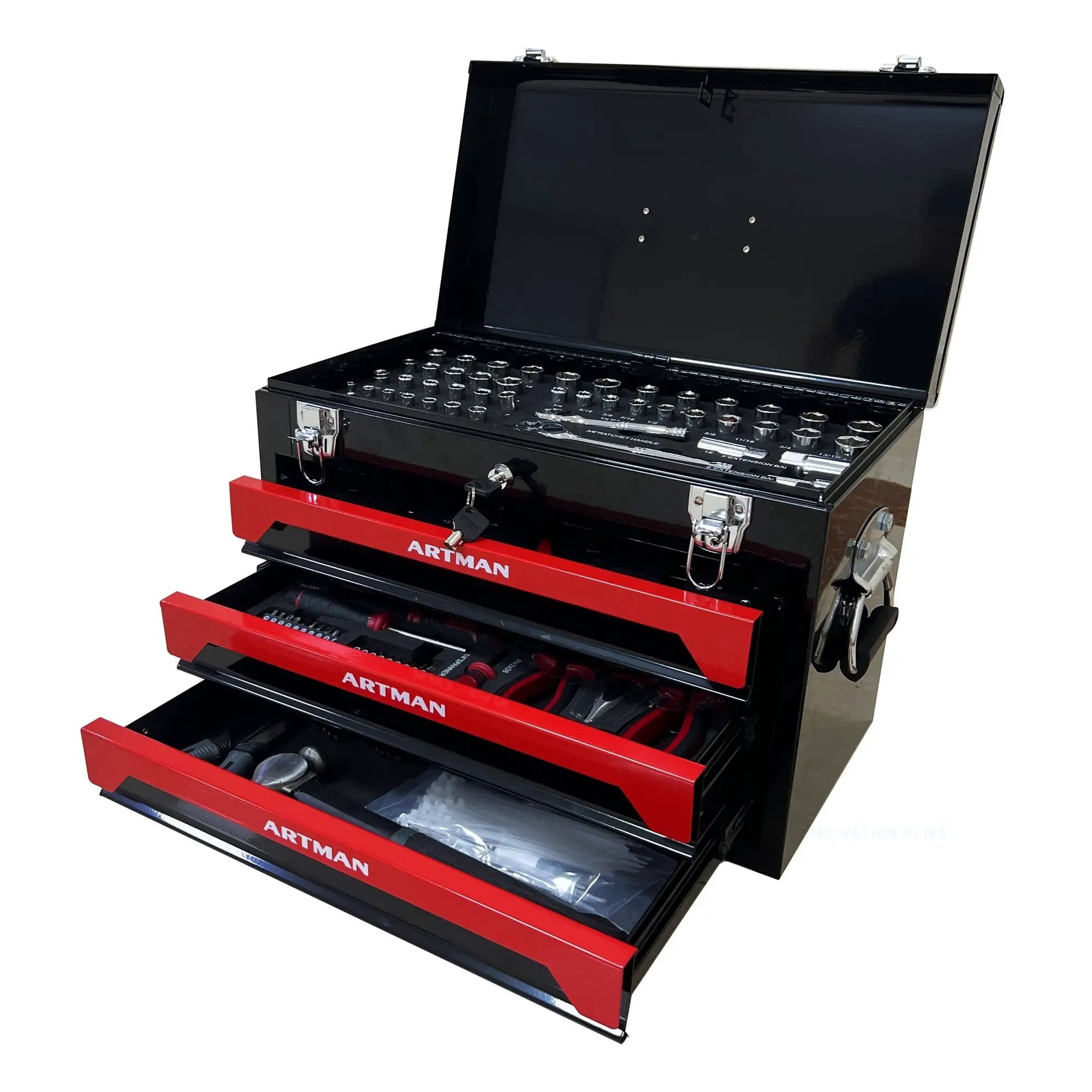 20'' Portable 3-Drawer Steel Toolbox by HouseOfZazla
