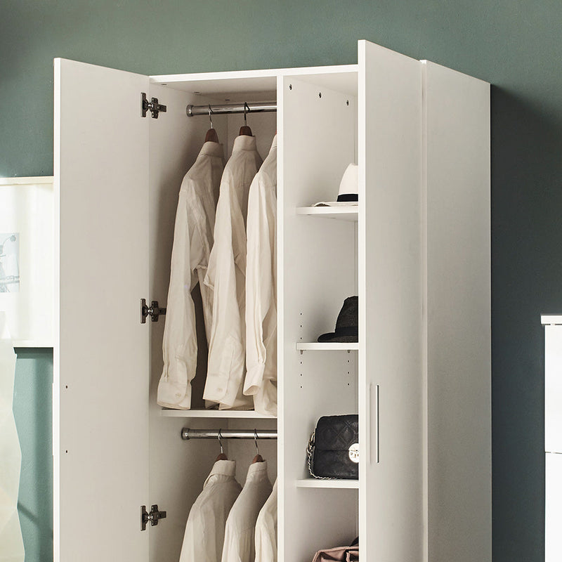 Viviane Contemporary Wood Closet with Hanging Bars and Five Shelves by HouseOfZazla