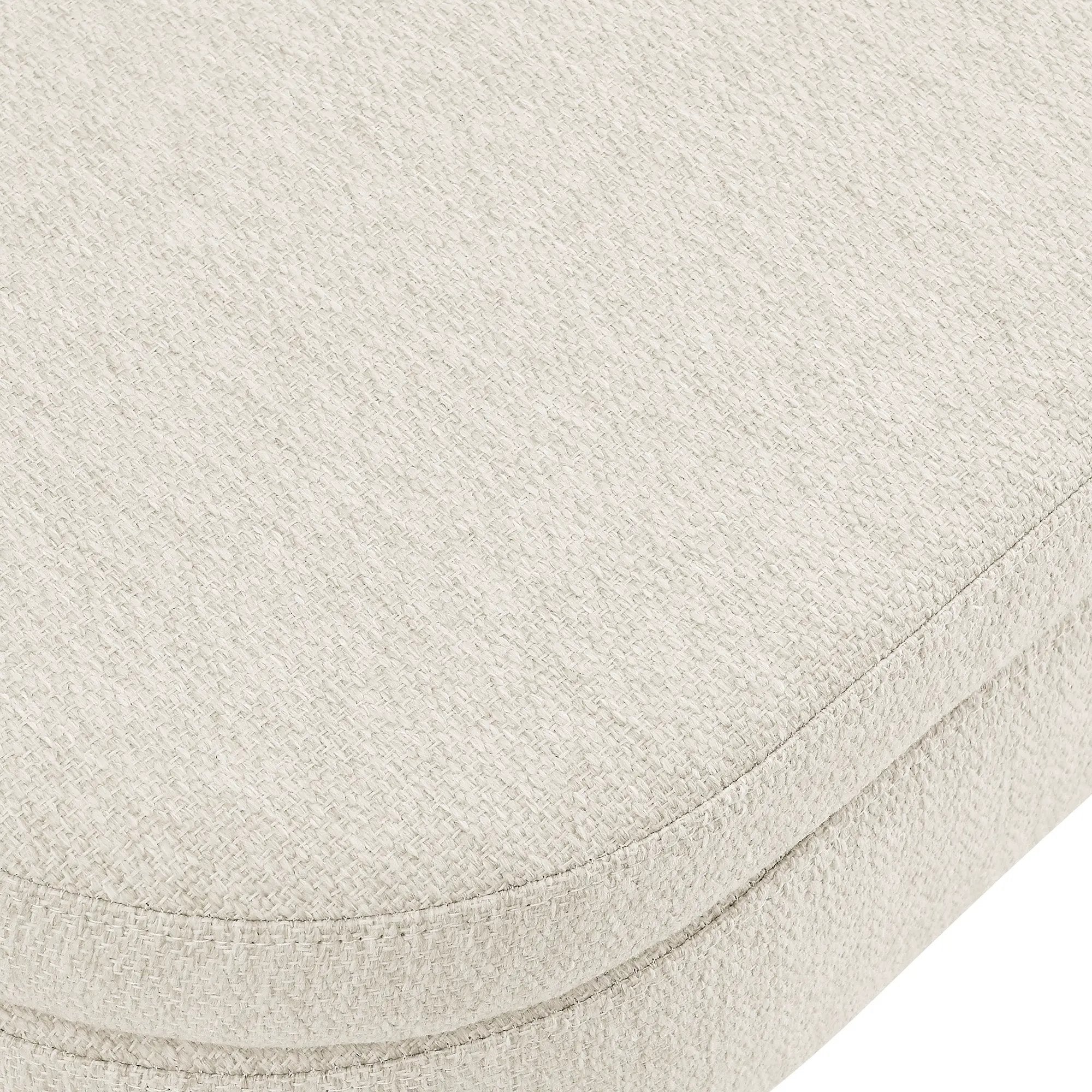 Ottoman Oval Storage Bench, Rubber Wood Legs, Beige (43.5"x16"x16") by HouseOfZazla