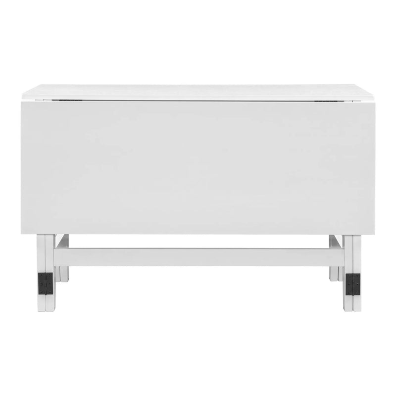 Topmax Farmhouse Wood Extendable Dining Table with Drop Leaf - White by HouseOfZazla