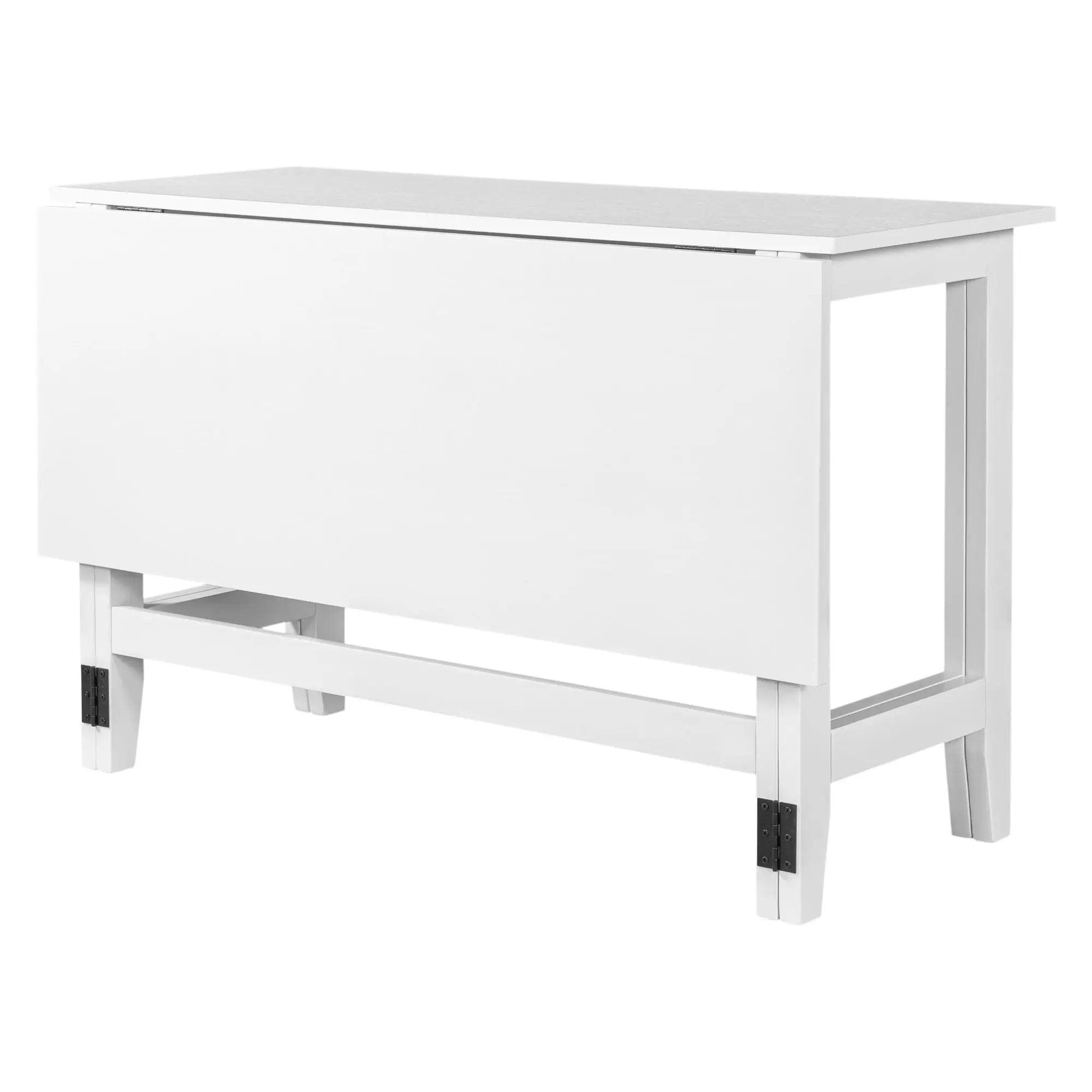 Topmax Farmhouse Wood Extendable Dining Table with Drop Leaf - White by HouseOfZazla