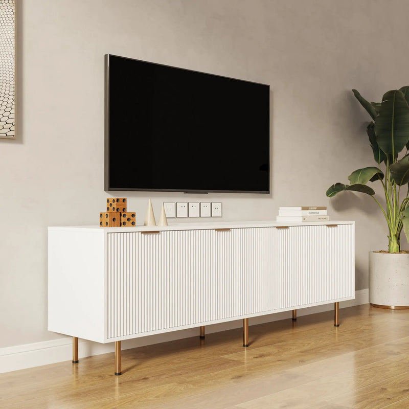 Modern Warm White TV Cabinet by HouseOfZazla