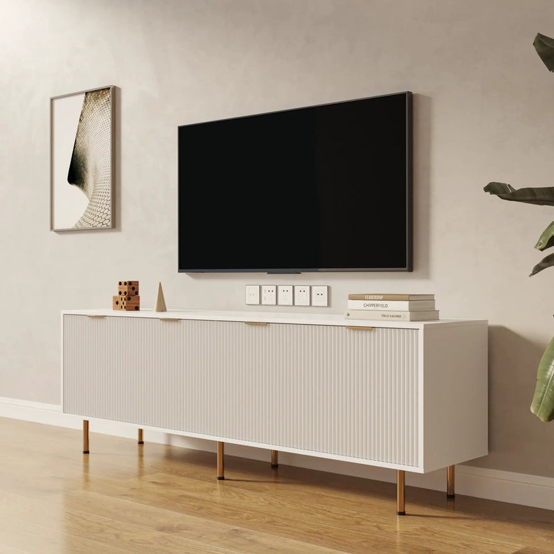 Modern Warm White TV Cabinet by HouseOfZazla