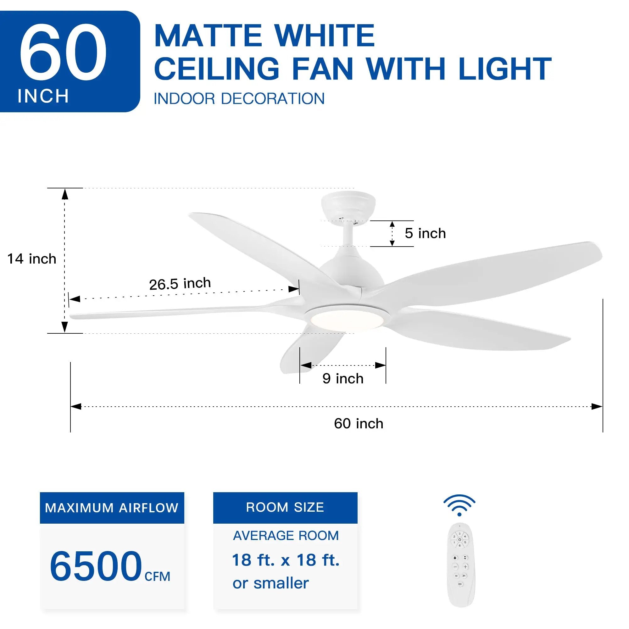 Modern 60-Inch Integrated LED Ceiling Fan Lighting by HouseOfZazla