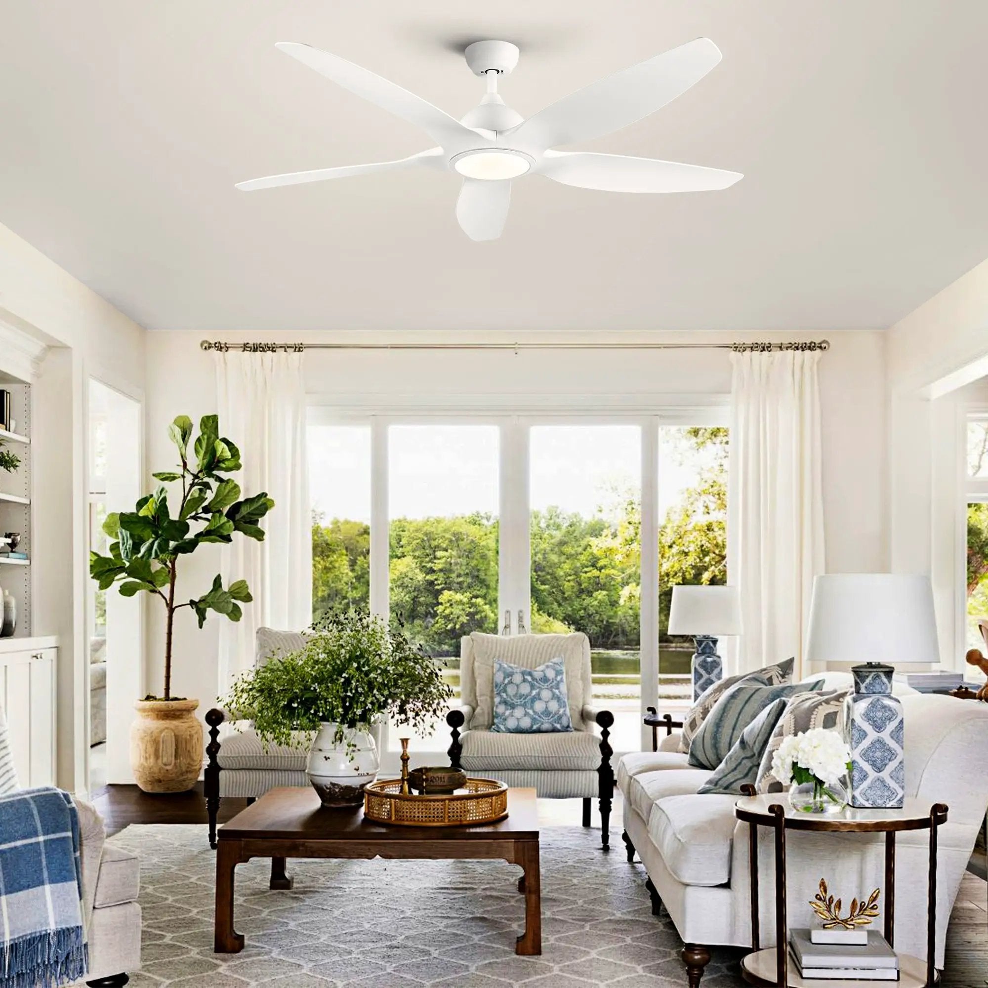 Modern 60-Inch Integrated LED Ceiling Fan Lighting by HouseOfZazla