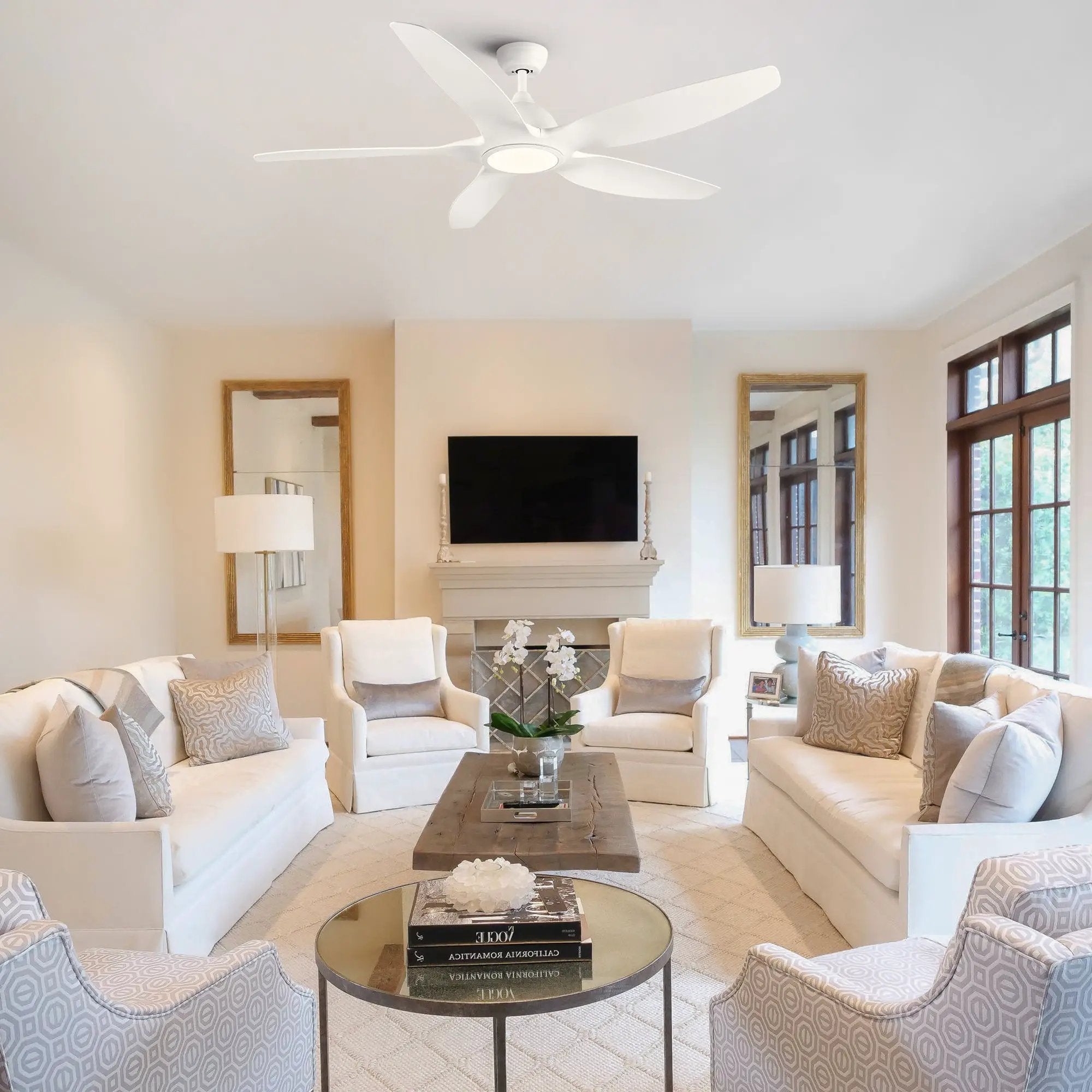 Modern 60-Inch Integrated LED Ceiling Fan Lighting by HouseOfZazla