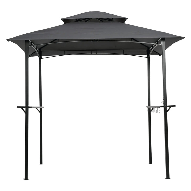 8x5Ft Grill Gazebo Replacement Canopy, Double Tiered BBQ Tent Roof Top Cover by HouseOfZazla