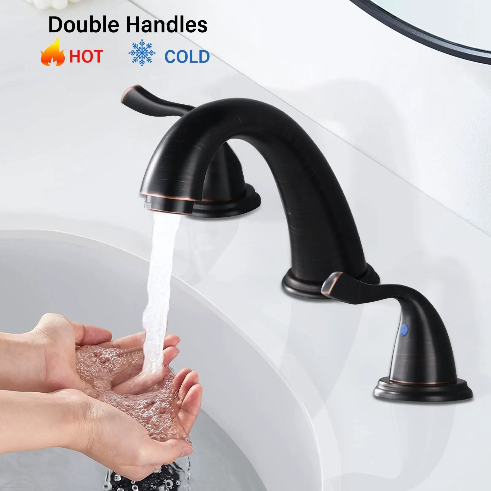 8-Inch 3-Hole 2-Handle Bathroom Sink Faucet, Oil Rubbed Bronze by HouseOfZazla