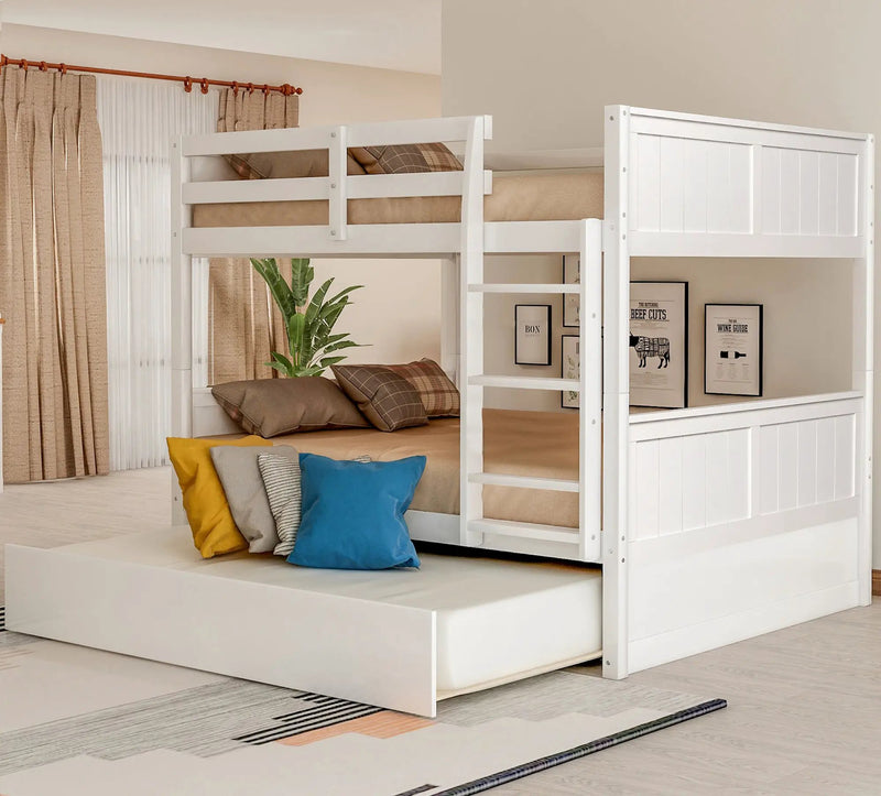 Full Over Full Bunk Bed with Twin Size Trundle by HouseOfZazla