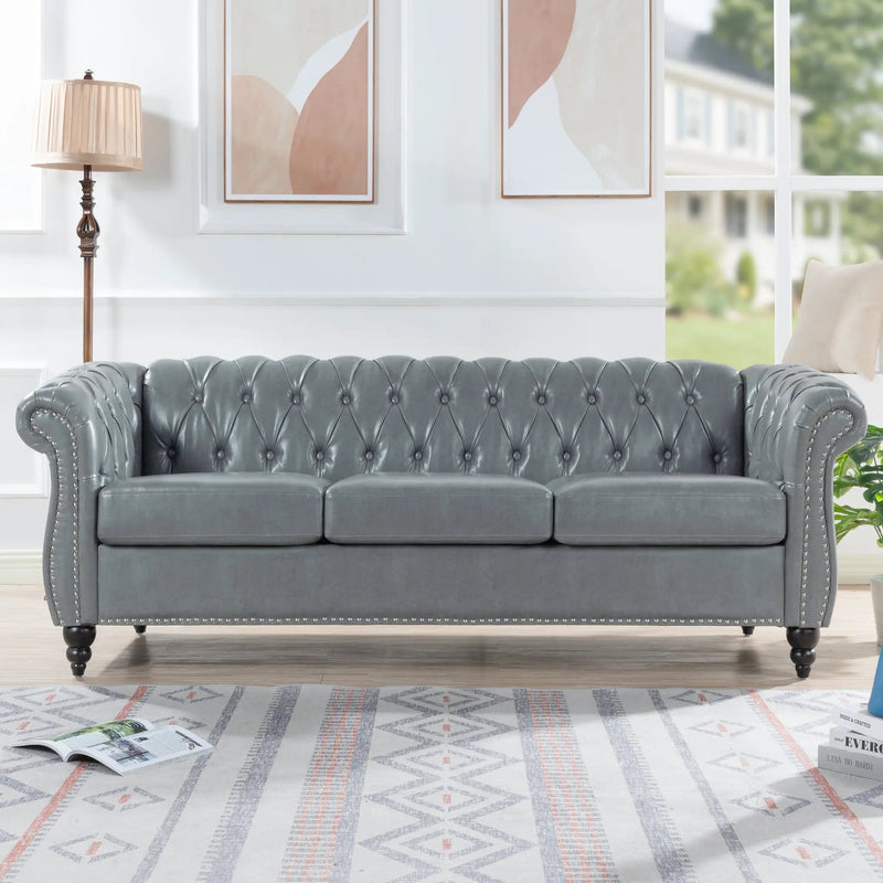 Rolled Arm Chesterfield 3 Seater Sofa by HouseOfZazla
