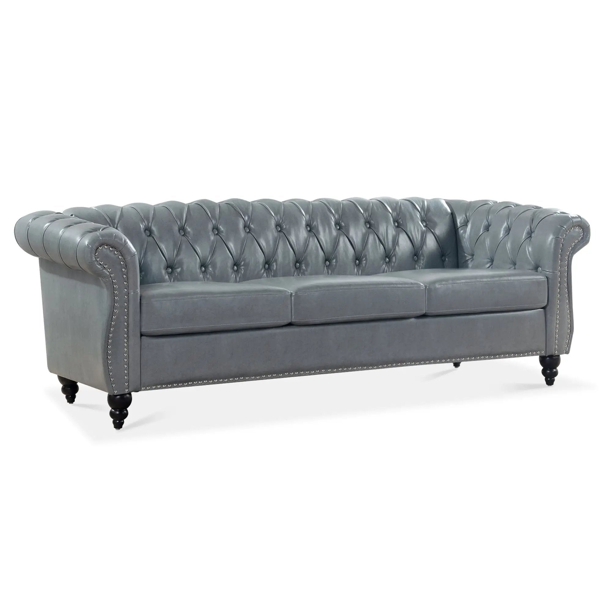 Rolled Arm Chesterfield 3 Seater Sofa by HouseOfZazla
