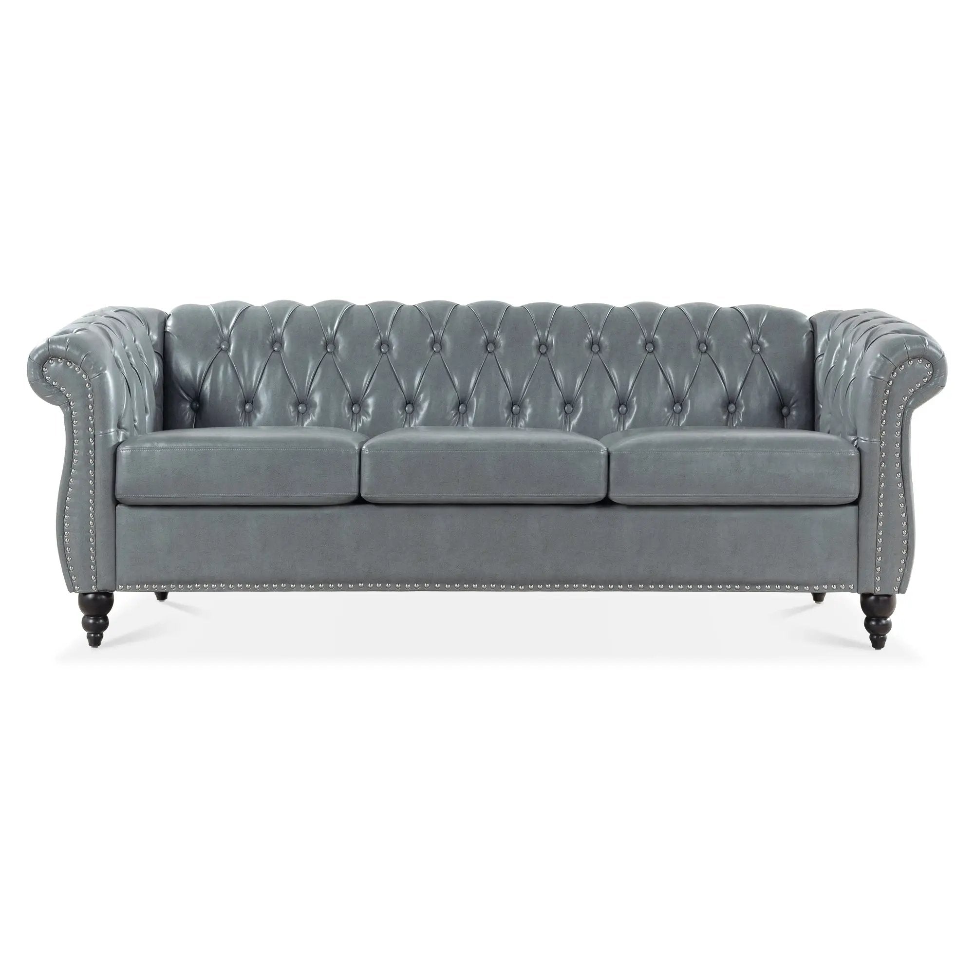 Rolled Arm Chesterfield 3 Seater Sofa by HouseOfZazla