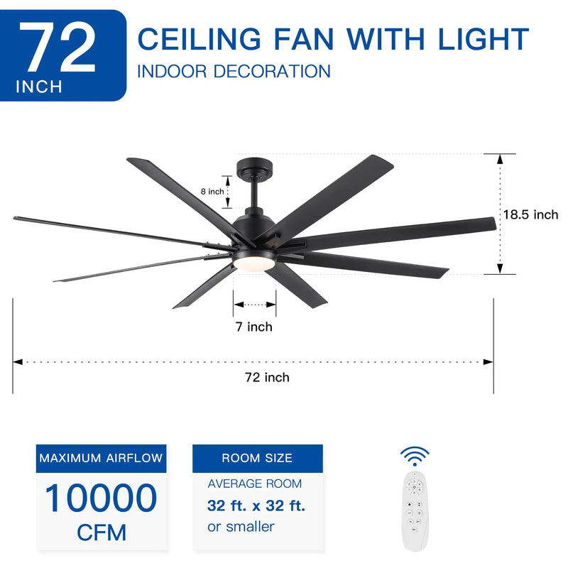 72'' Indoor Smart Ceiling Fan by HouseOfZazla