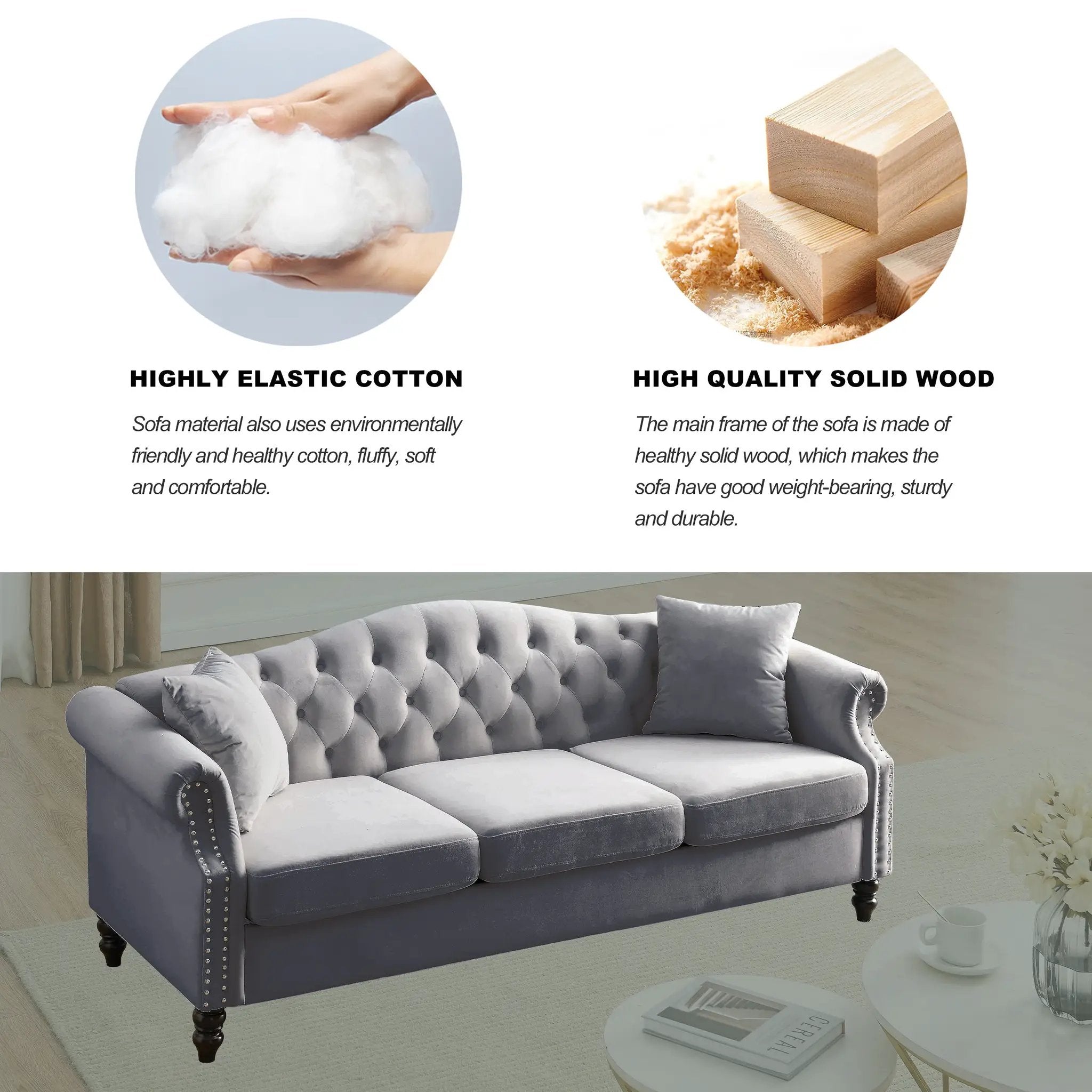 79" Chesterfield Sofa by HouseOfZazla