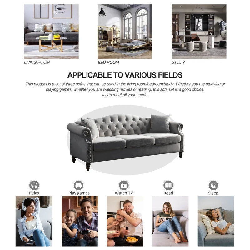 79" Chesterfield Sofa by HouseOfZazla