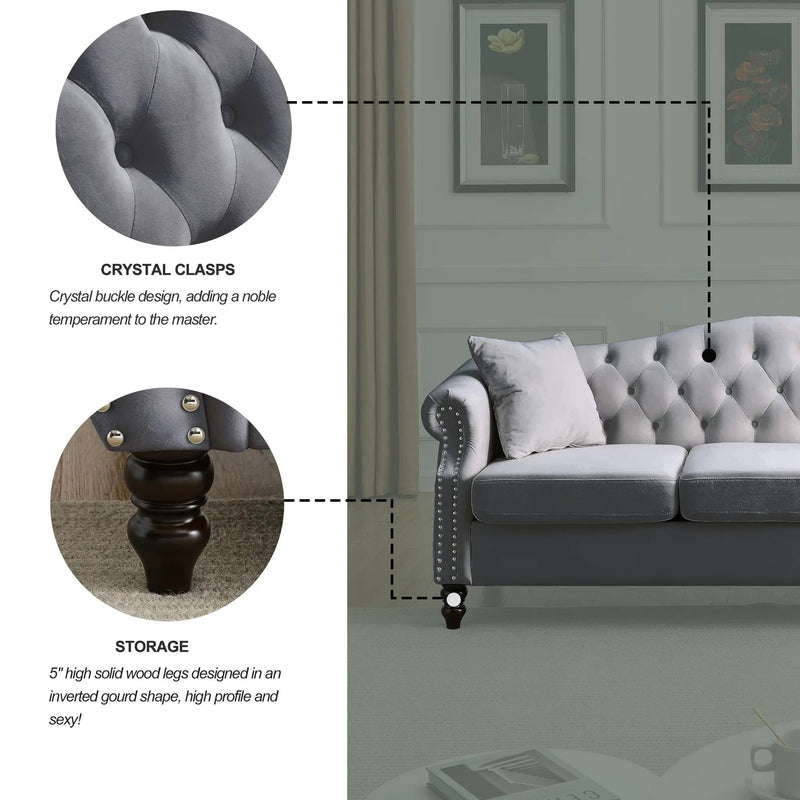 79" Chesterfield Sofa by HouseOfZazla