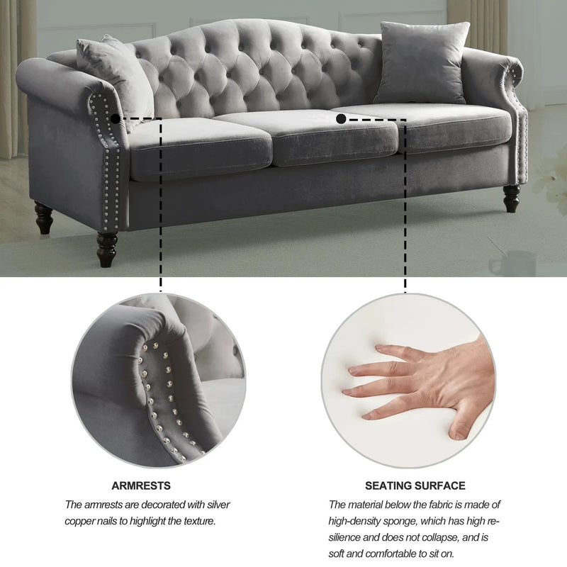 79" Chesterfield Sofa by HouseOfZazla
