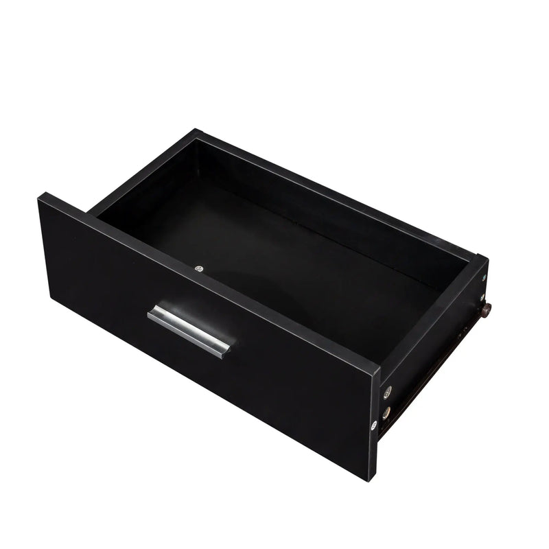 Black Modern Simple Hair Desk with Multi-Layer Storage by HouseOfZazla