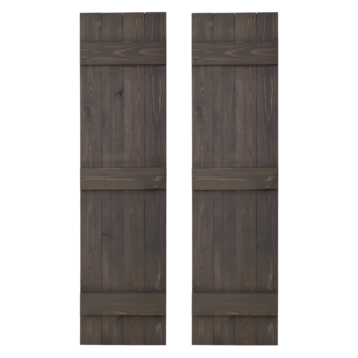 Traditional Board & Batten Exterior Wood Shutters - Cedar - Set of 2 by Dogberrycollections
