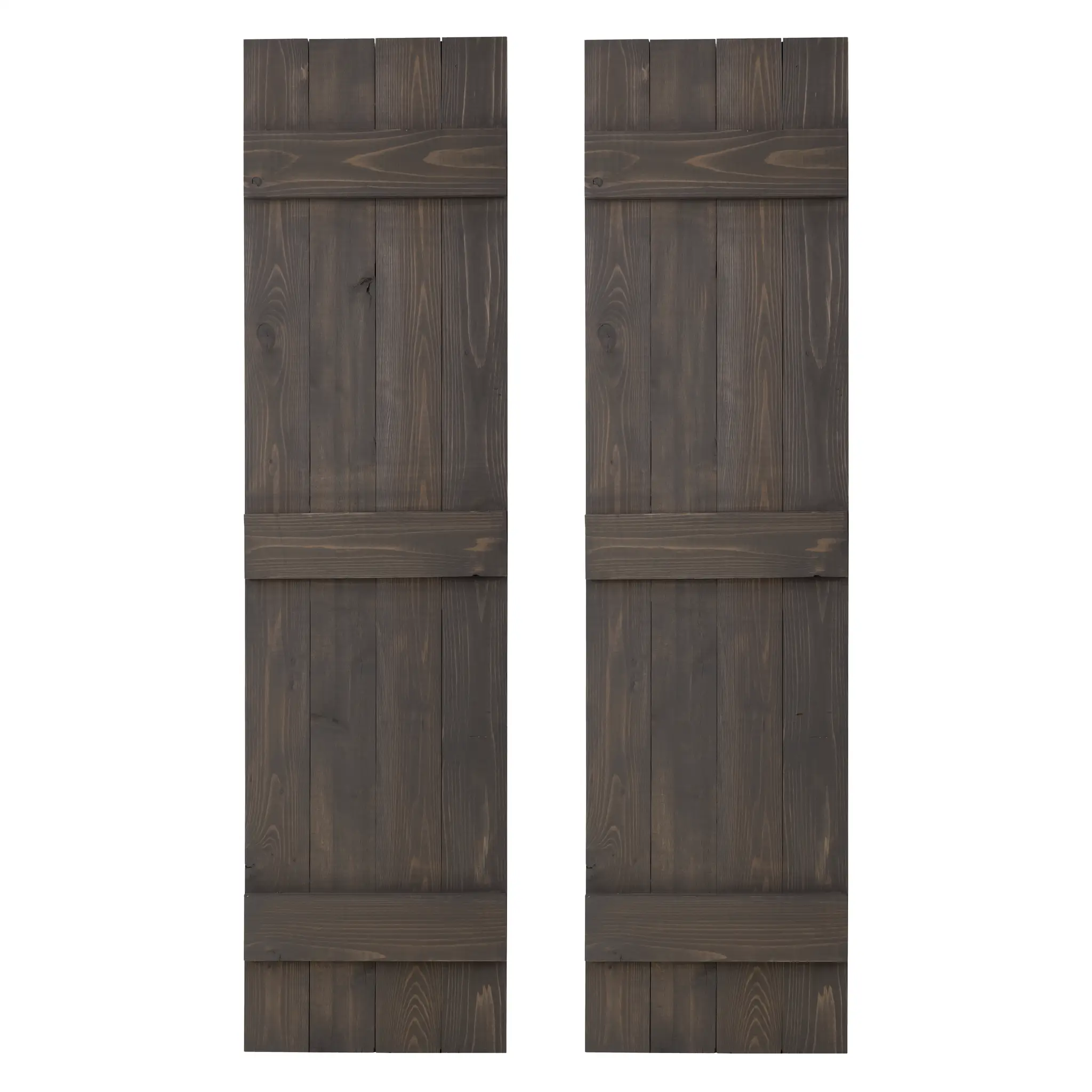 Traditional Board & Batten Exterior Wood Shutters - Cedar - Set of 2 by Dogberrycollections