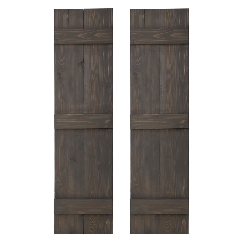 Traditional Board & Batten Exterior Wood Shutters - Cedar - Set of 2 by Dogberrycollections