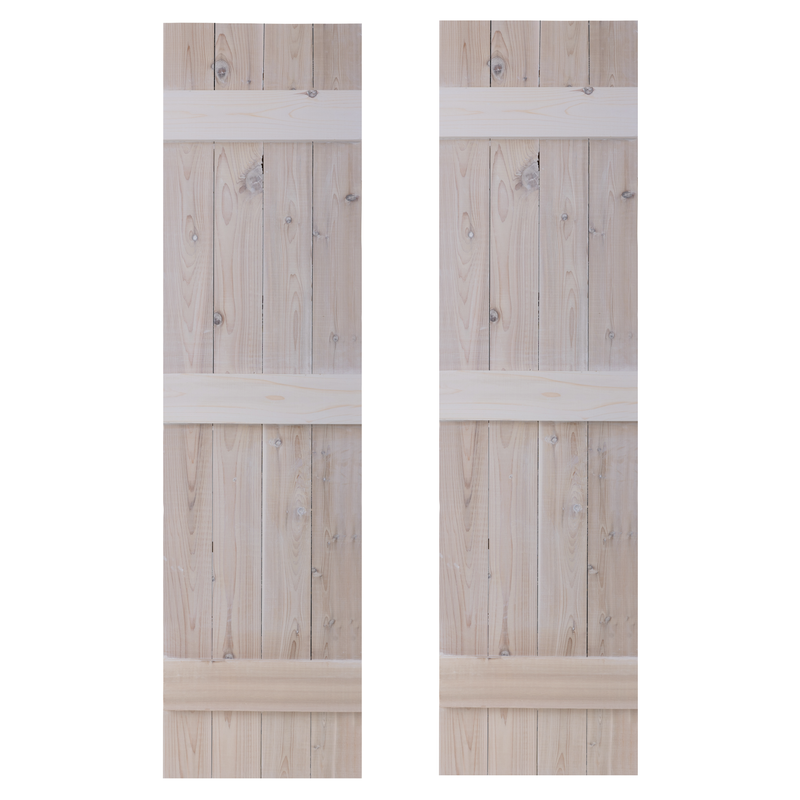 Traditional Board & Batten Exterior Wood Shutters - Cedar - Set of 2 by Dogberrycollections