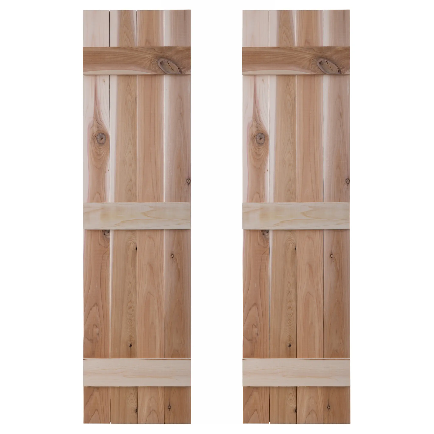 Traditional Board & Batten Exterior Wood Shutters - Cedar - Set of 2 by Dogberrycollections