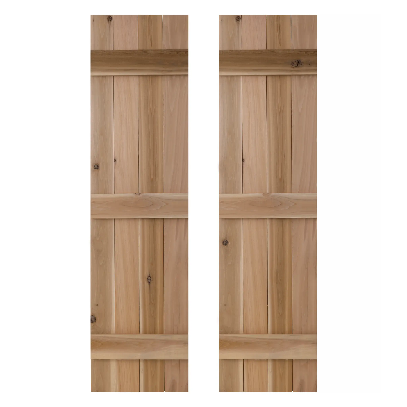 Traditional Board & Batten Exterior Wood Shutters - Cedar - Set of 2 by Dogberrycollections