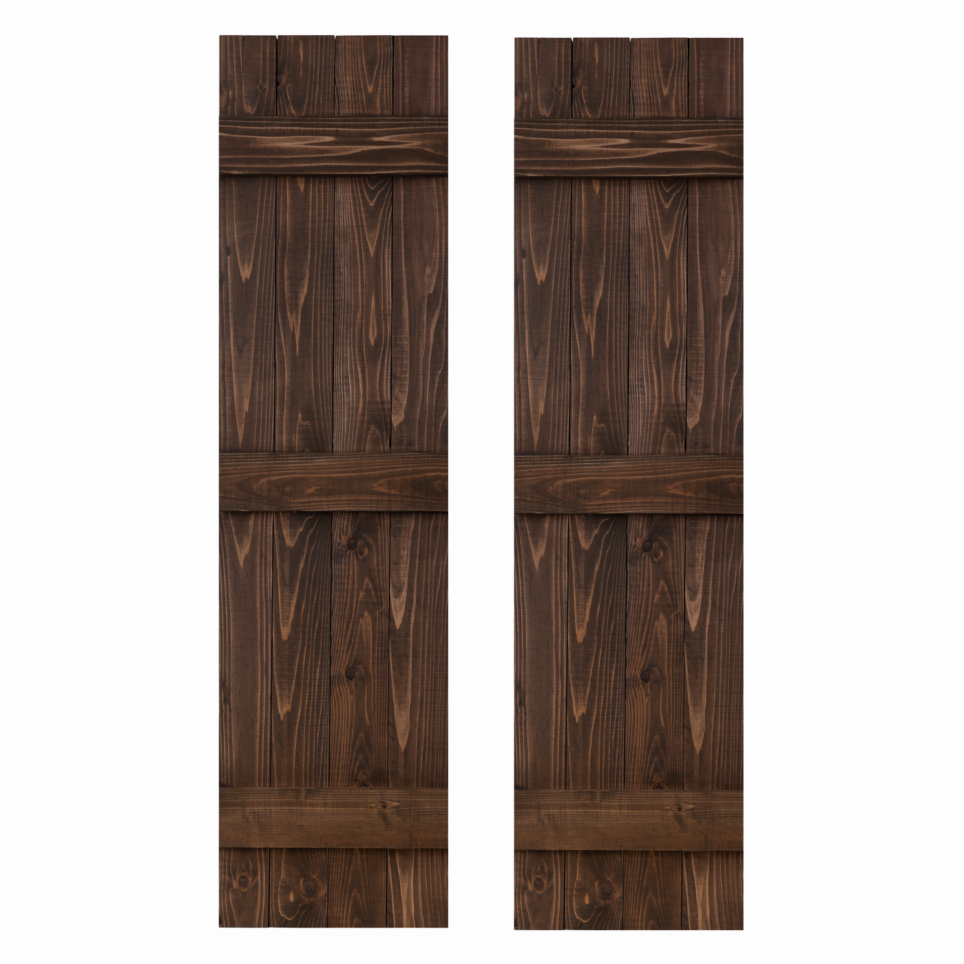 Traditional Board & Batten Exterior Wood Shutters - Cedar - Set of 2 by Dogberrycollections