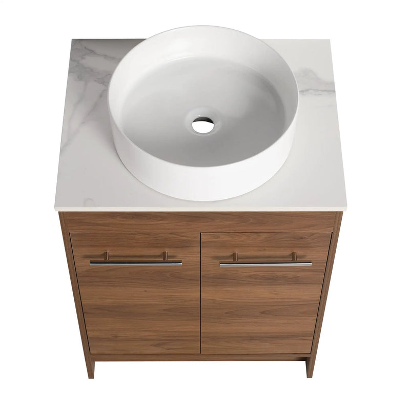 Ceramic Round Above Counter Bathroom Vessel Sink by HouseOfZazla