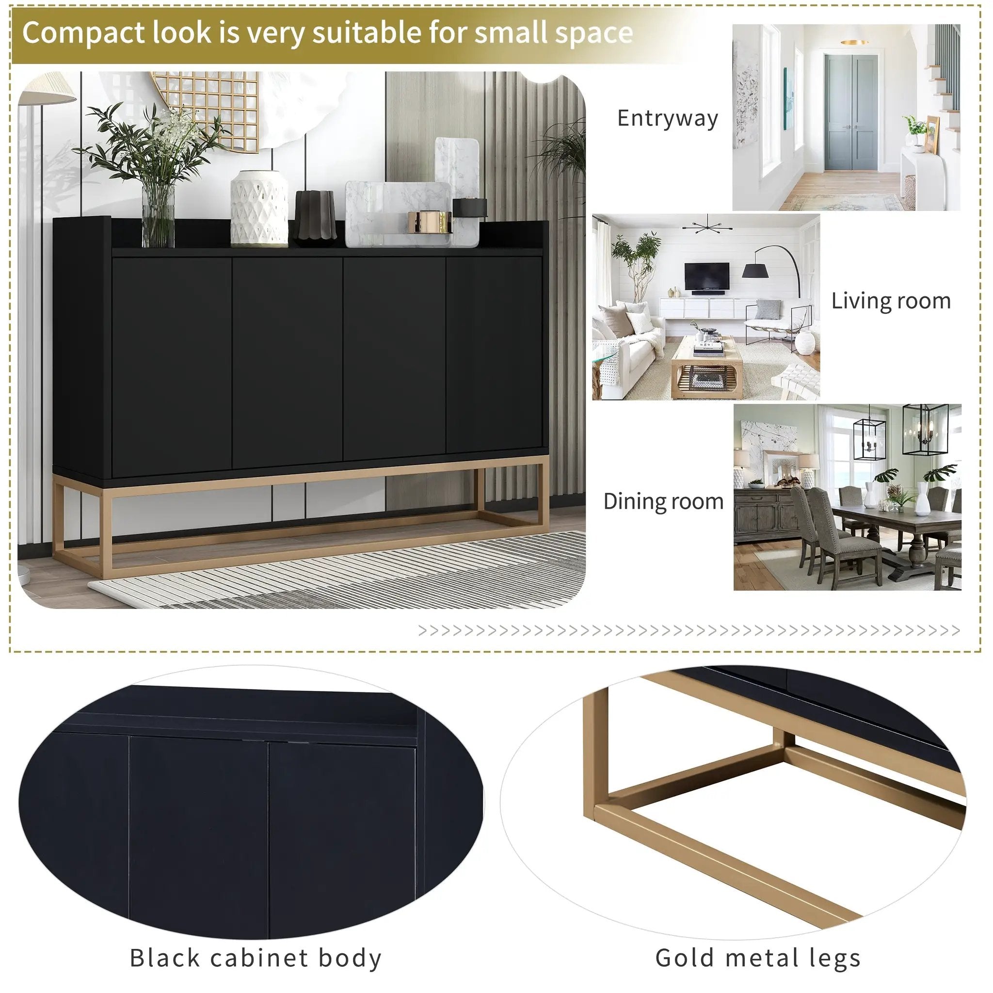 TREXM Modern Sideboard Buffet Cabinet by HouseOfZazla
