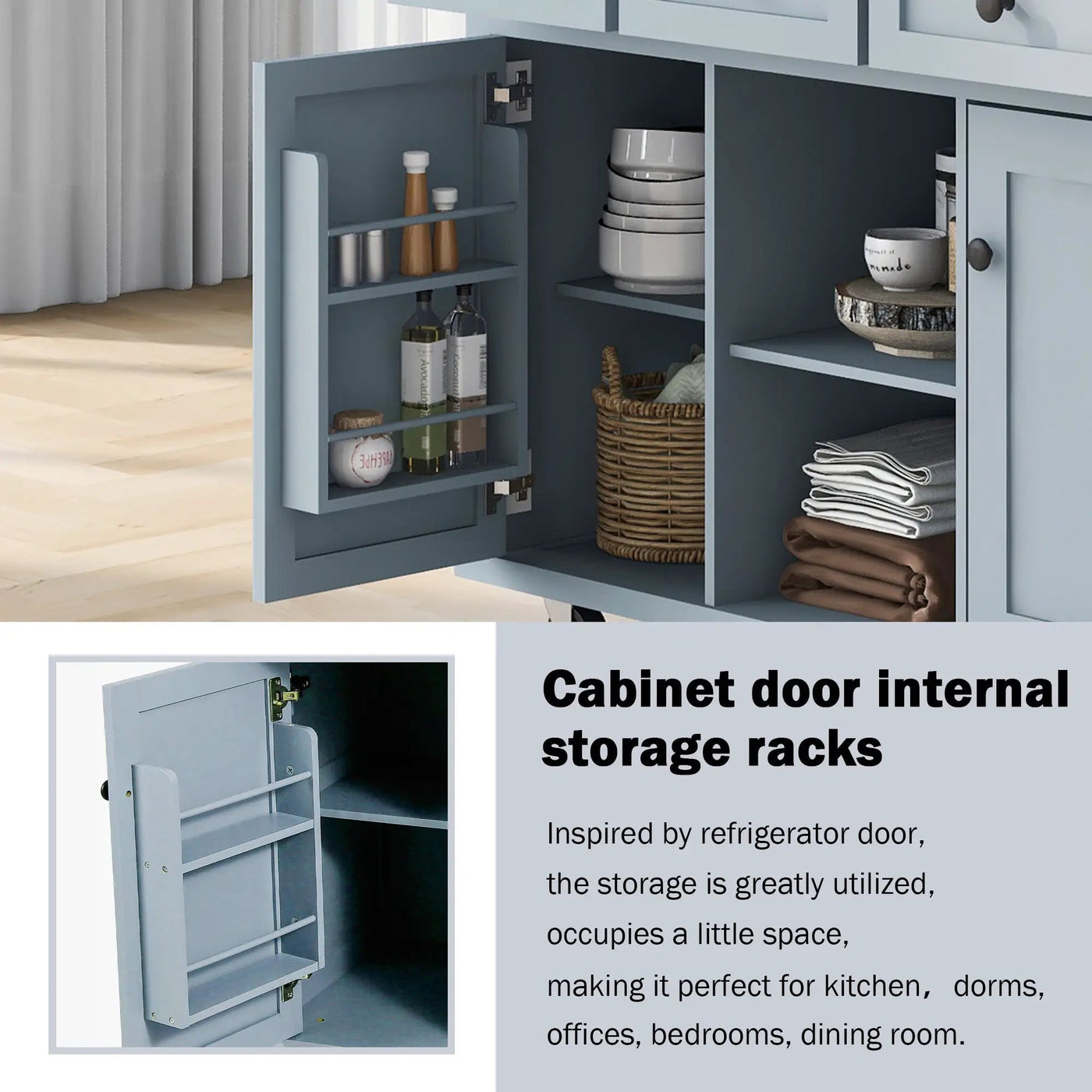 Kitchen Cart with Rubberwood Drop-Leaf Countertop by HouseOfZazla