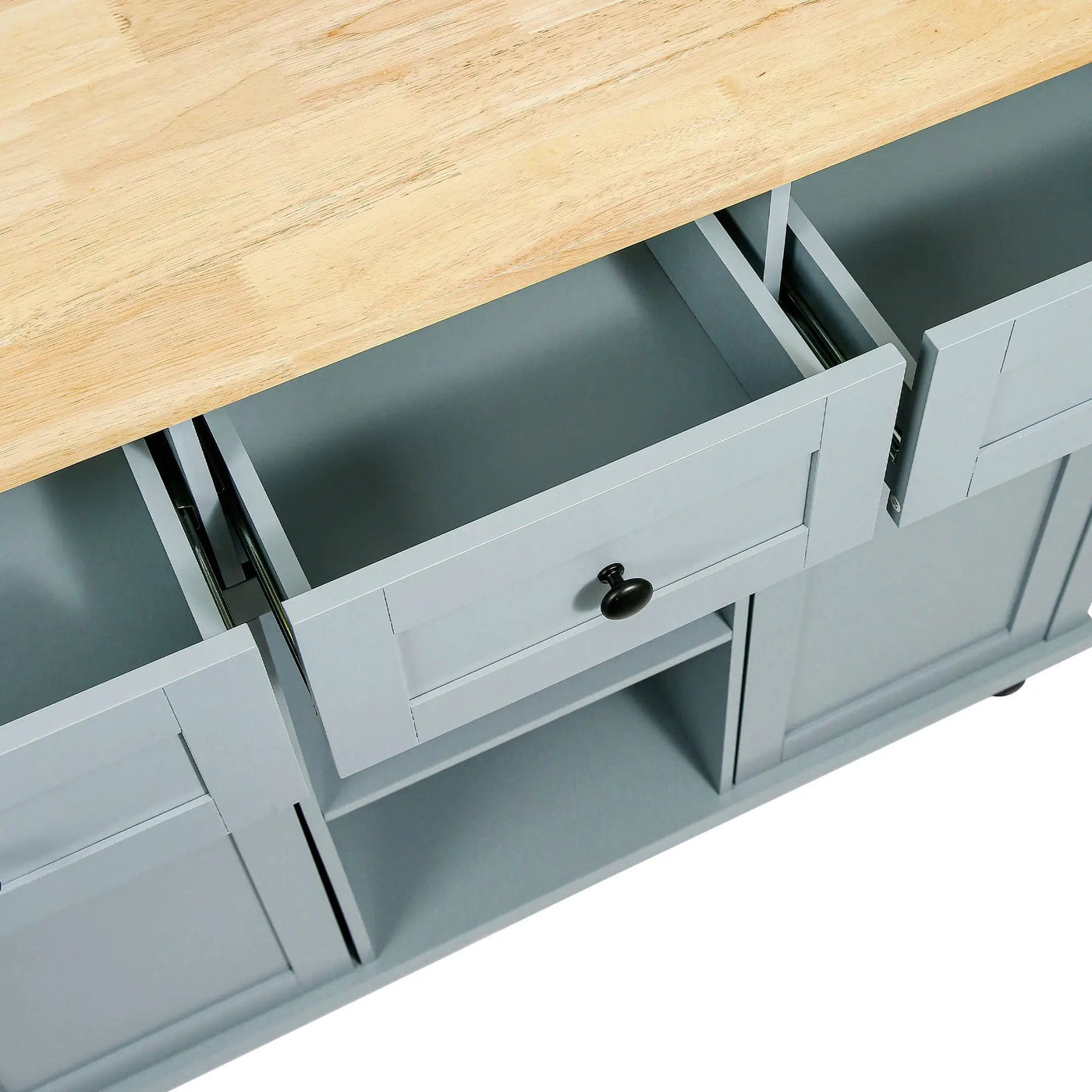 Kitchen Cart with Rubberwood Drop-Leaf Countertop by HouseOfZazla