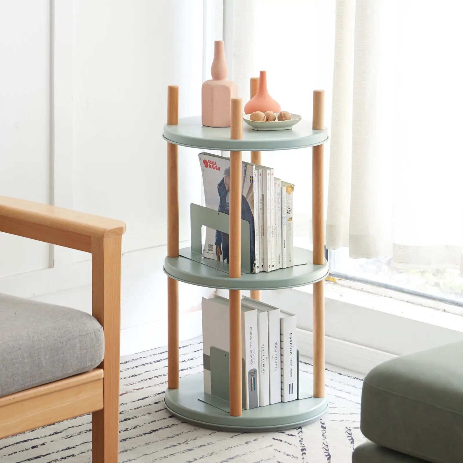 Storage Shelf: 360° Rotating Bookshelf by HouseOfZazla