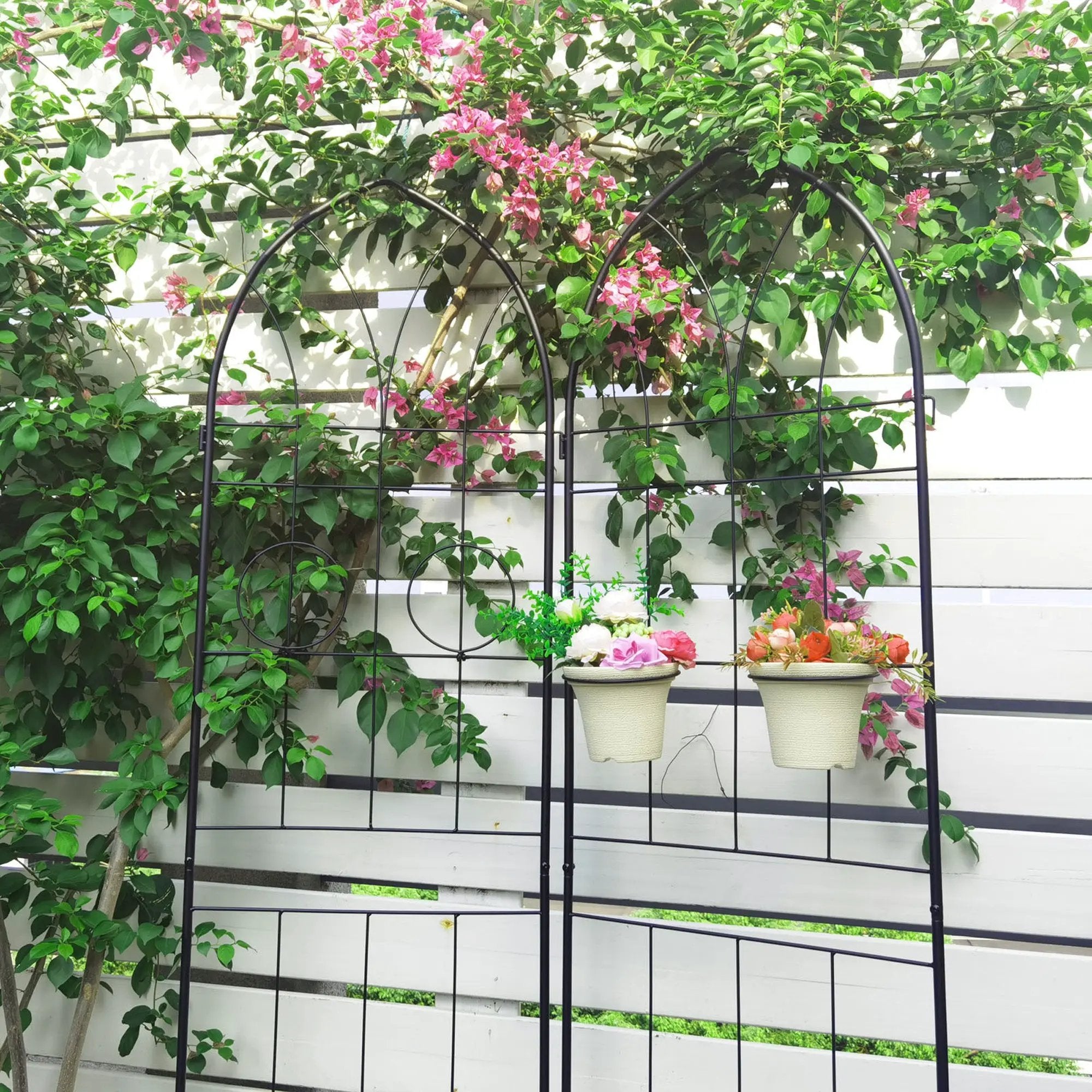 2 Pack Metal Garden Trellis 78.7" x 19.7" by HouseOfZazla