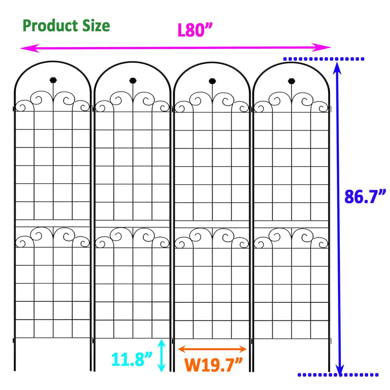 4 Pack Metal Garden Trellis for Climbing Plants by HouseOfZazla