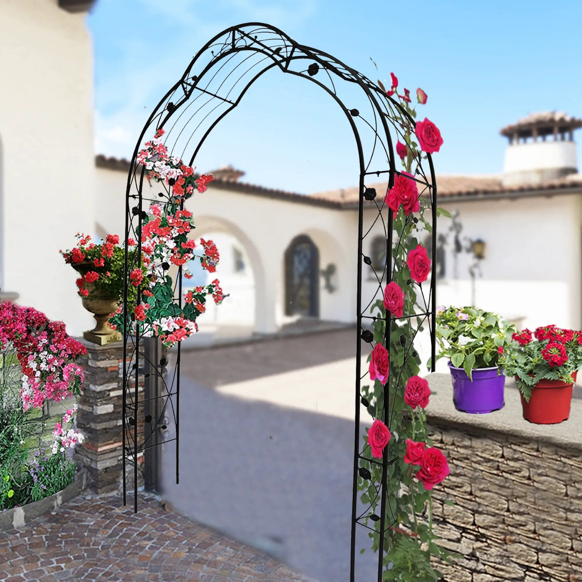 Metal Garden Arch with 8 Style Options by HouseOfZazla