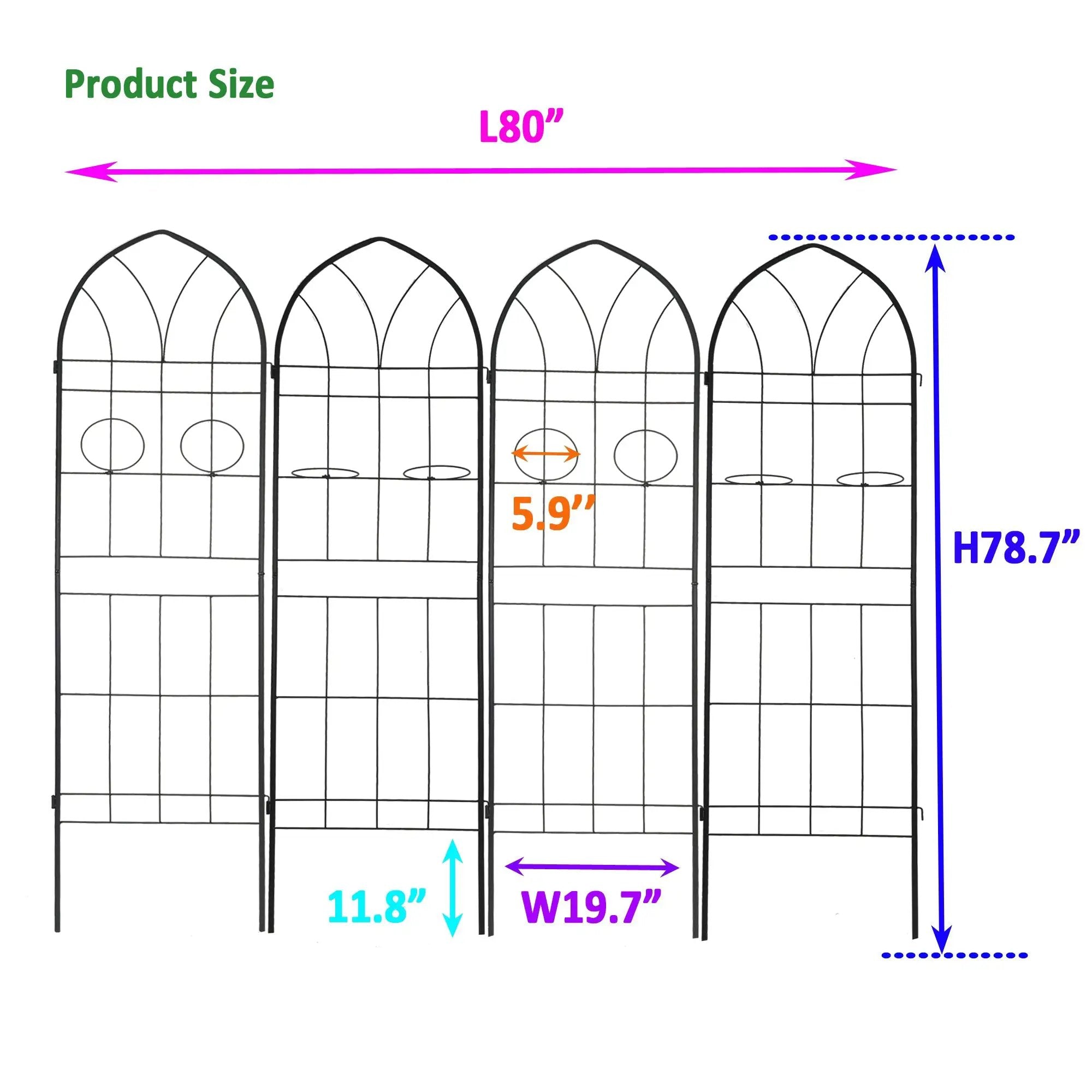 4 Pack Metal Garden Trellis by HouseOfZazla