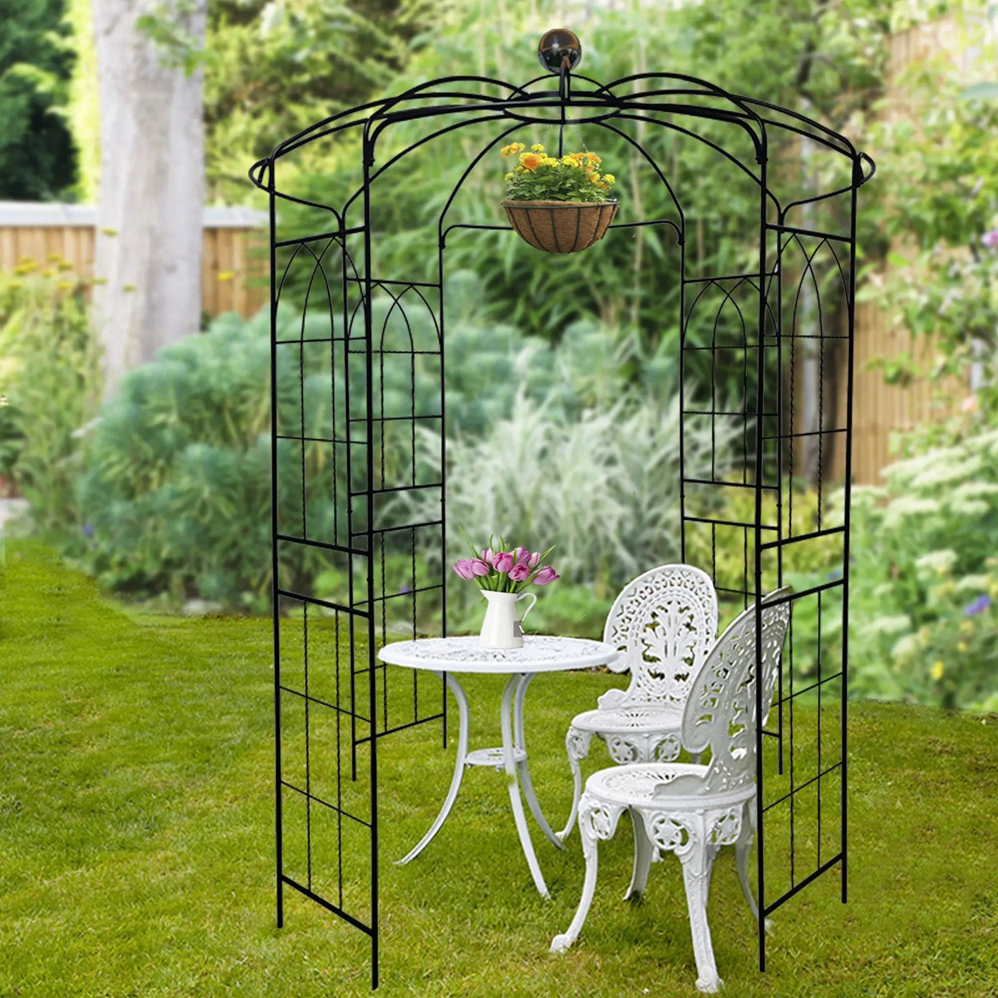 Metal Garden Arch Iron Garden Arbors Gazebo by HouseOfZazla
