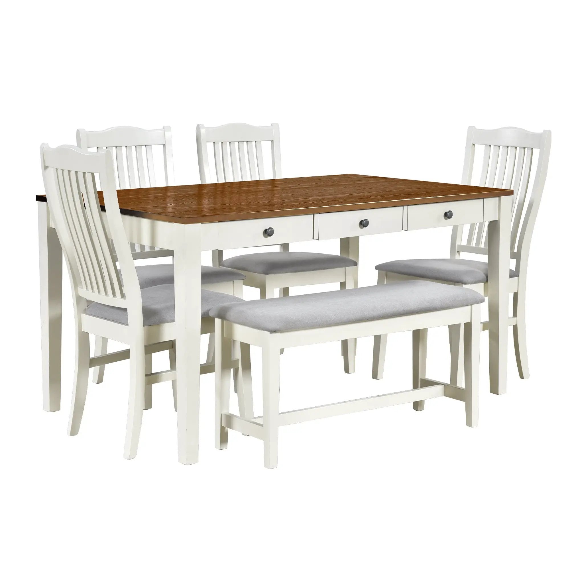 TOPMAX Mid-Century 6-Piece Wood Dining Table Set by HouseOfZazla
