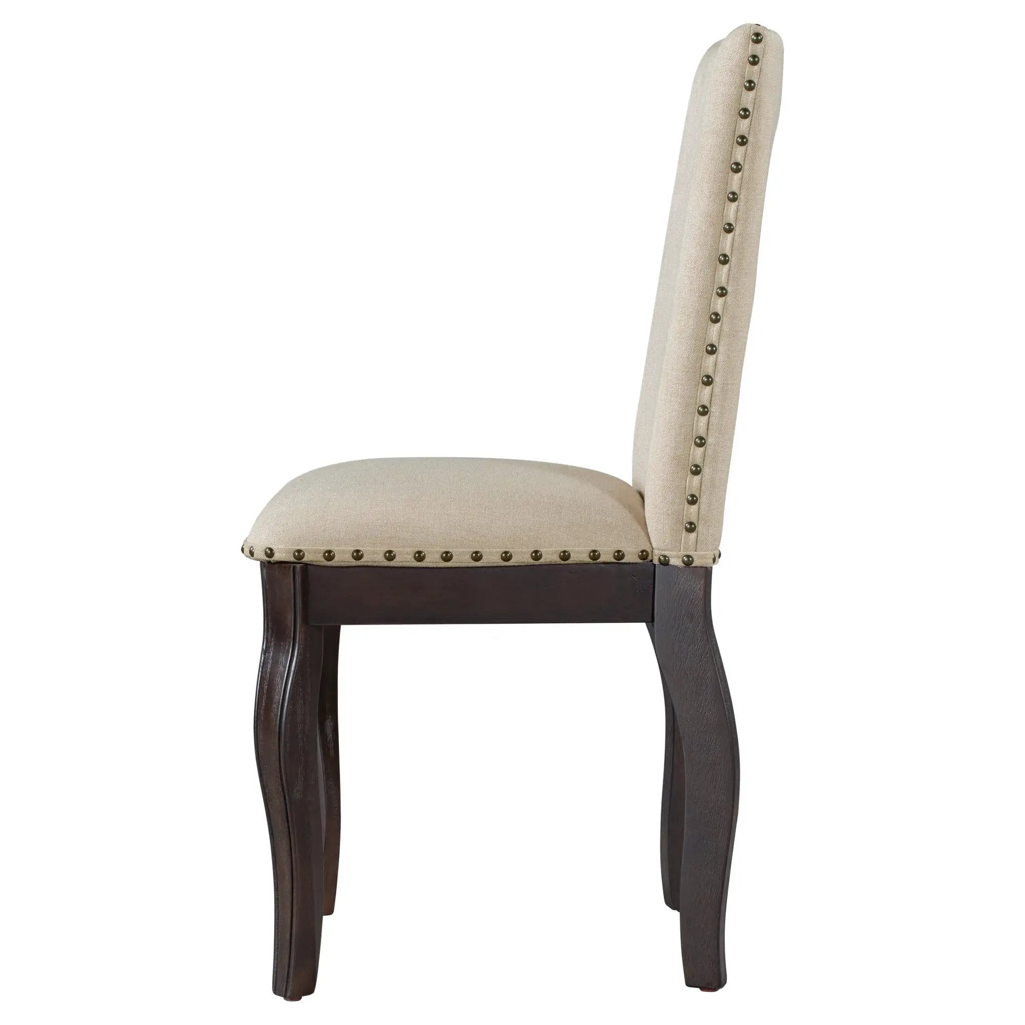 TREXM Set of 2 Dining Chairs with Nailhead (Espresso) by HouseOfZazla