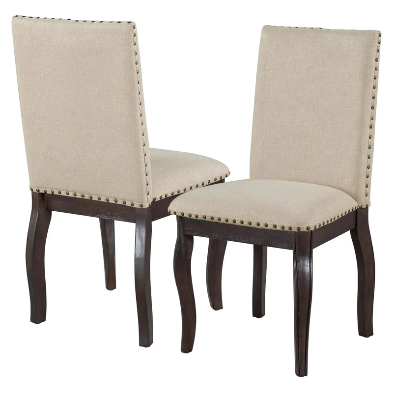 TREXM Set of 2 Dining Chairs with Nailhead (Espresso) by HouseOfZazla