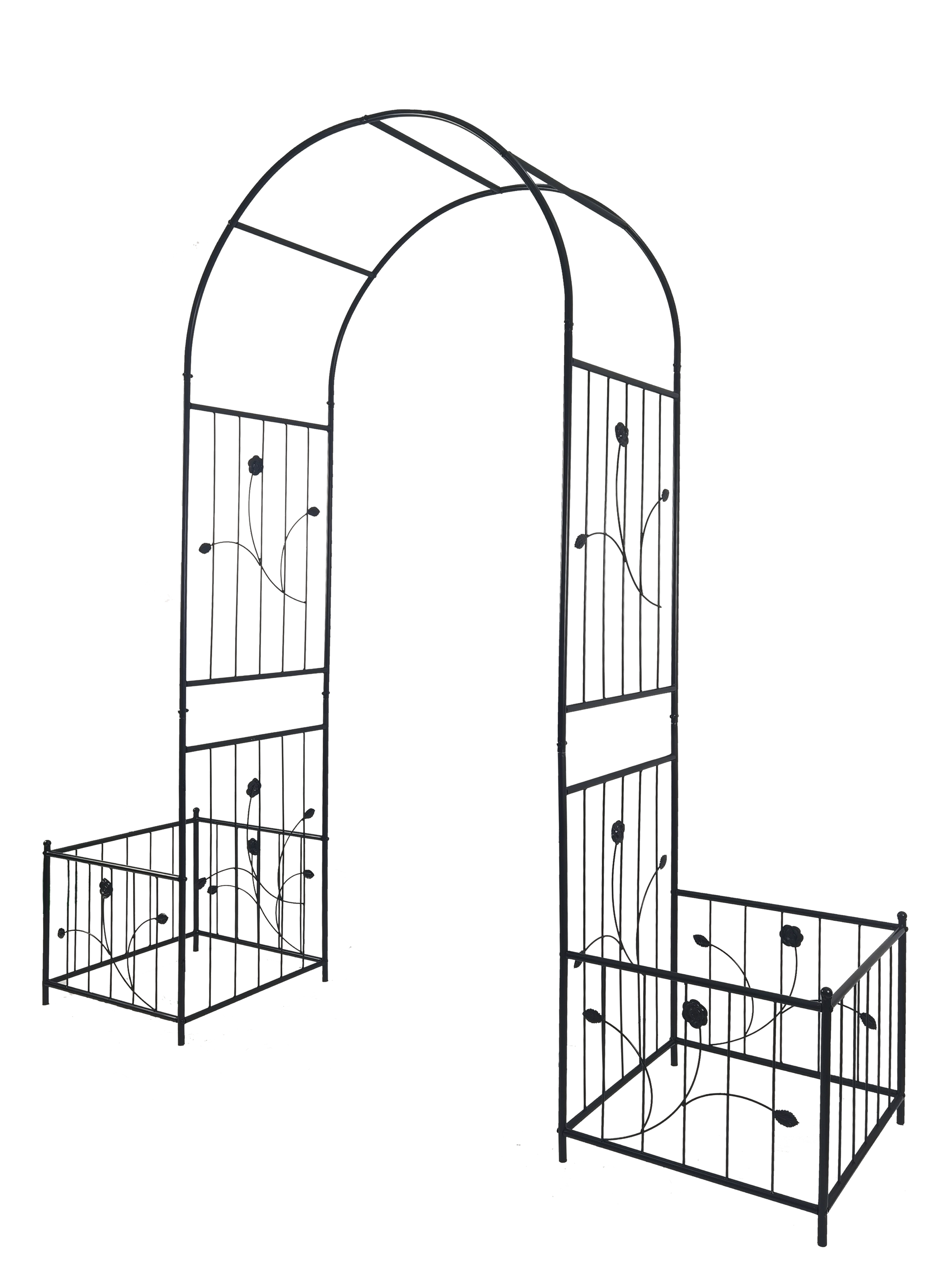 Metal Garden Arch with Two Plant Stands by HouseOfZazla